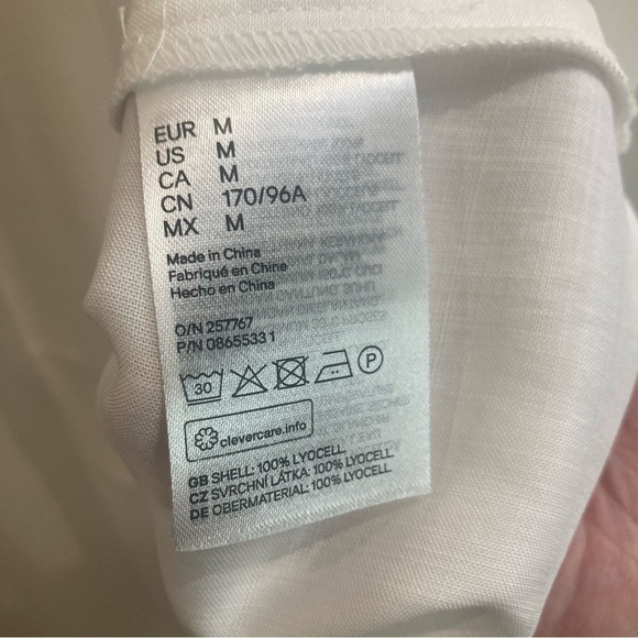 H&M Sz M 100% Lyocell V-Neck Front Pleat Short Sleeve Beach Cover Up Kaftan NEW - Picture 10 of 16